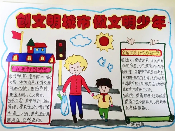 校園傳真漢濱區果園小學開展創文明城市做文明少年手抄報評比活動